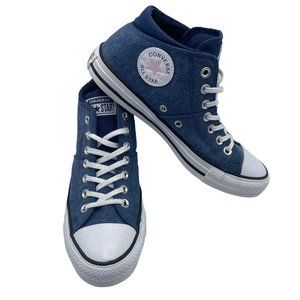 Converse Women's Denim Chuck Taylor All Star Madison Mid-top Sneaker Size 8 Blue